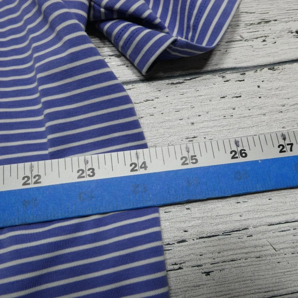 Polo Golf Ralph Lauren Polo Shirt Mens XL Purple White‎ Stripe THE FARM Logo